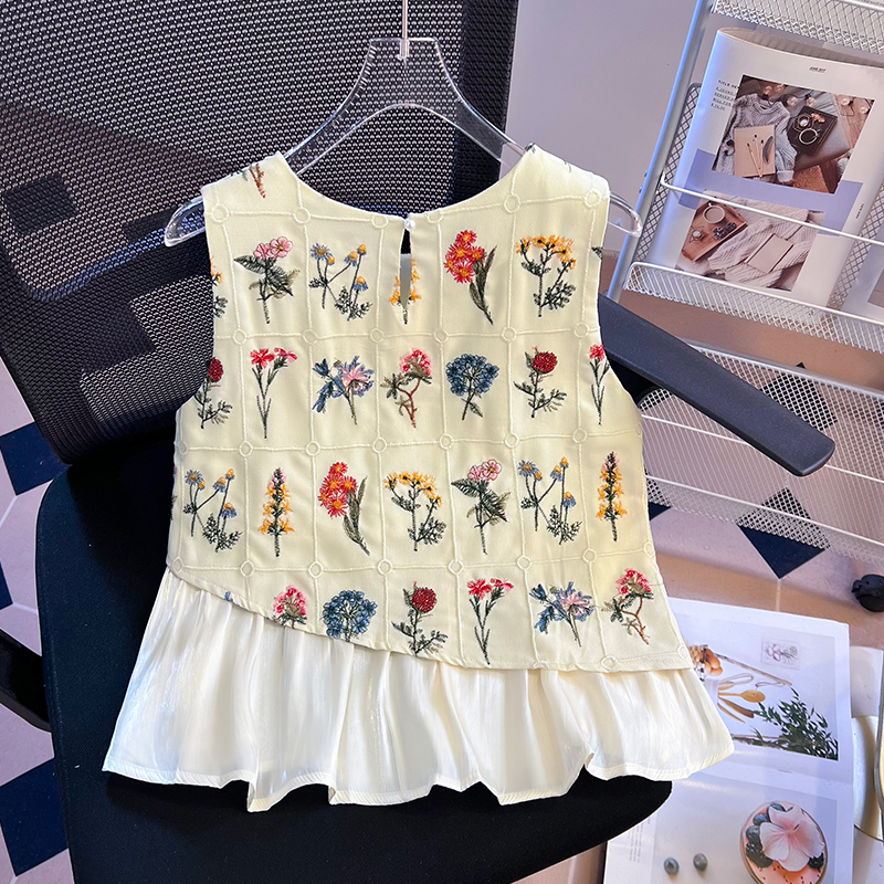 Mixed colors sleeveless tops summer small shirt for women