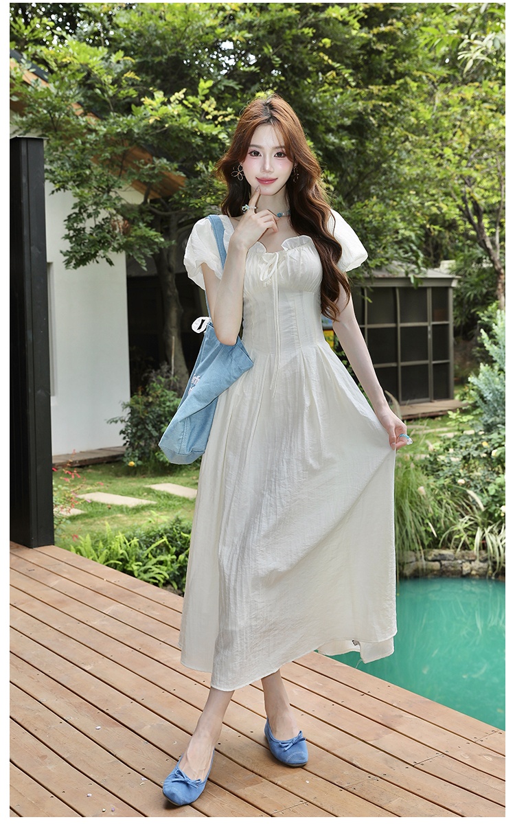 Short sleeve France style dress for women