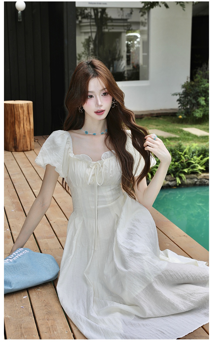 Short sleeve France style dress for women