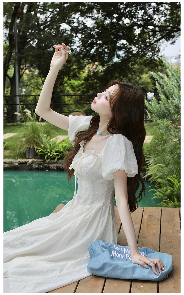 Short sleeve France style dress for women