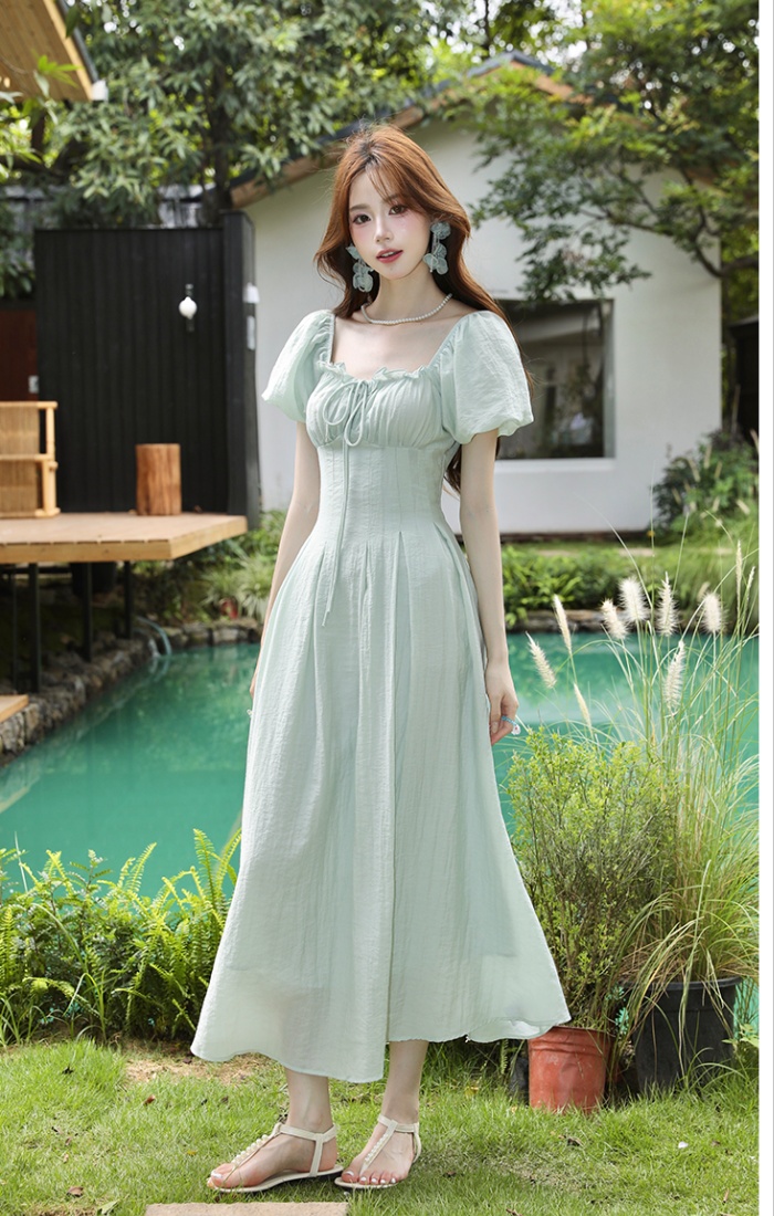 Short sleeve France style dress for women