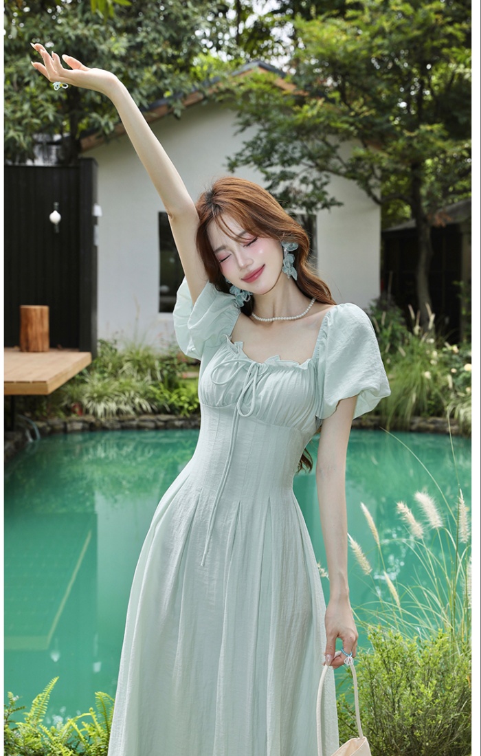 Short sleeve France style dress for women
