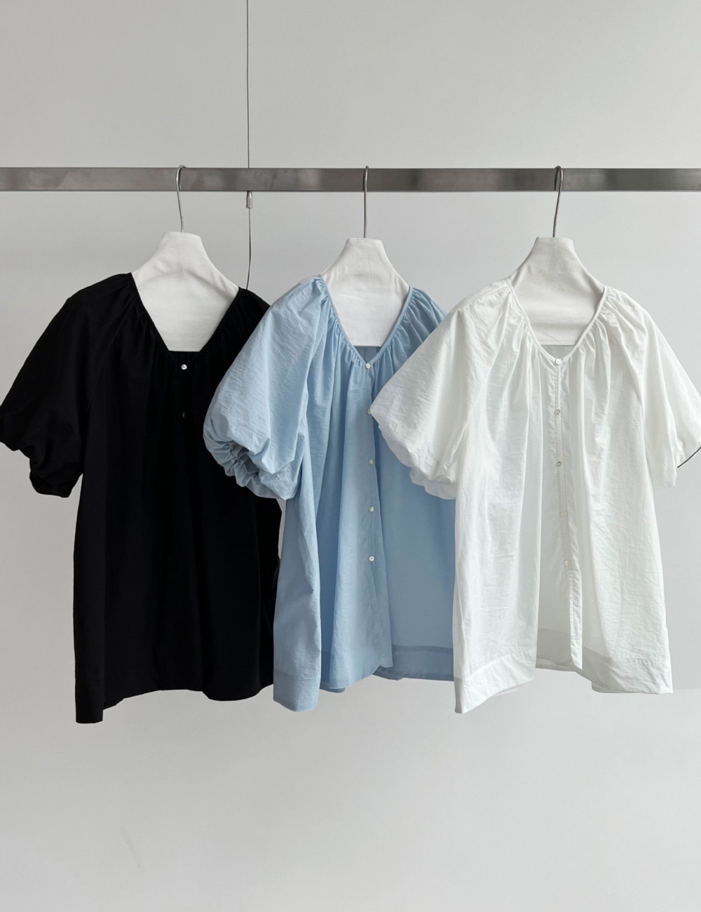 Summer loose shirt lazy puff sleeve cardigan for women