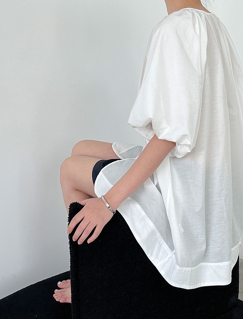Summer loose shirt lazy puff sleeve cardigan for women