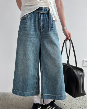Loose seven tenths five pants blue jeans for women
