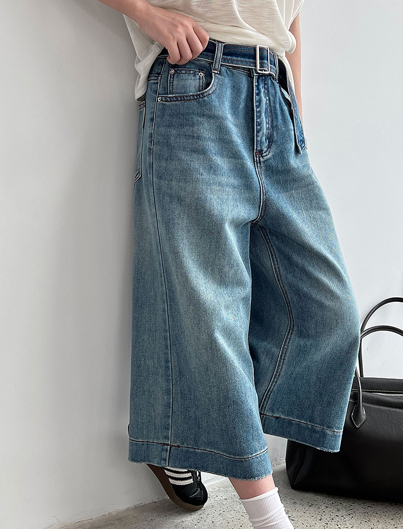 Loose seven tenths five pants blue jeans for women