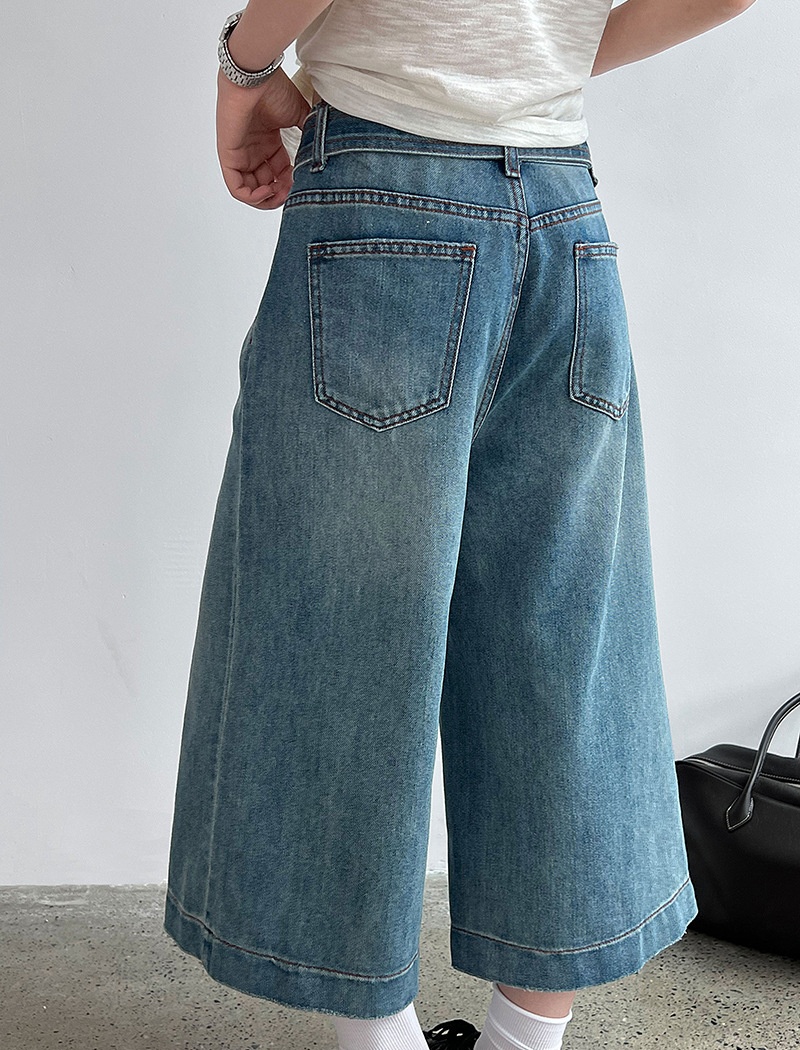 Loose seven tenths five pants blue jeans for women