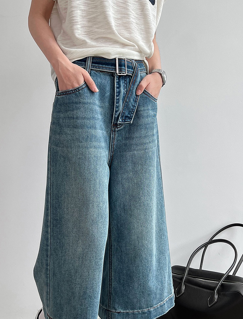 Loose seven tenths five pants blue jeans for women