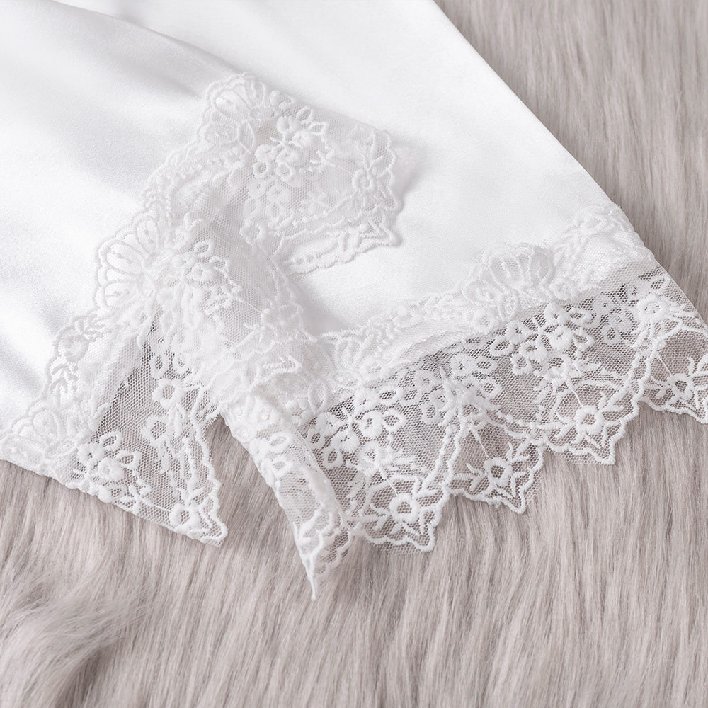 Sexy long pants lace pajamas 5pcs set for women