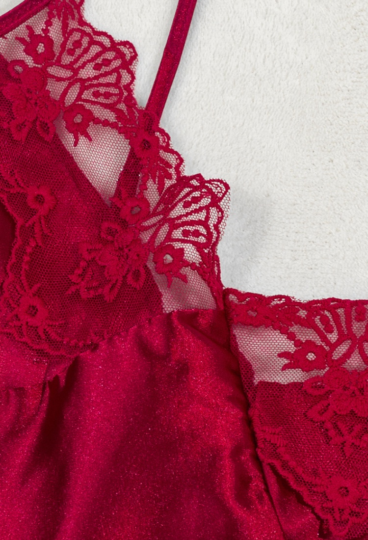 Sexy long pants lace pajamas 5pcs set for women