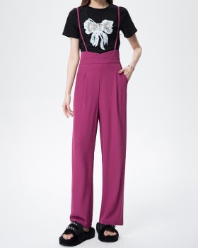 Summer loose jumpsuit sling wide leg pants for women