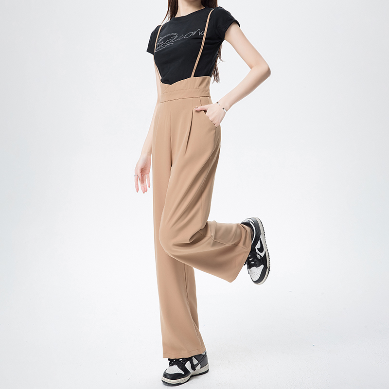 Summer loose jumpsuit sling wide leg pants for women