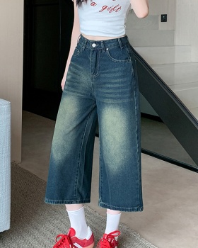 American style summer jeans loose retro cropped pants