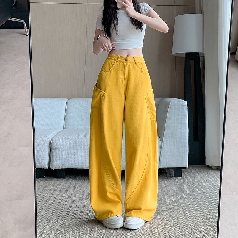 Loose American style jeans summer long pants for women