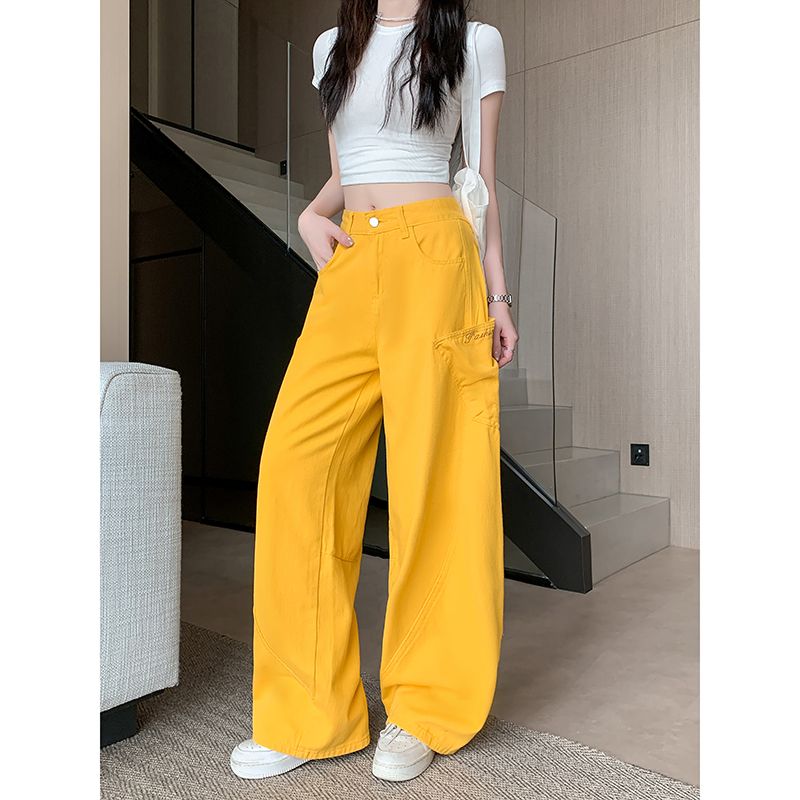 Loose American style jeans summer long pants for women