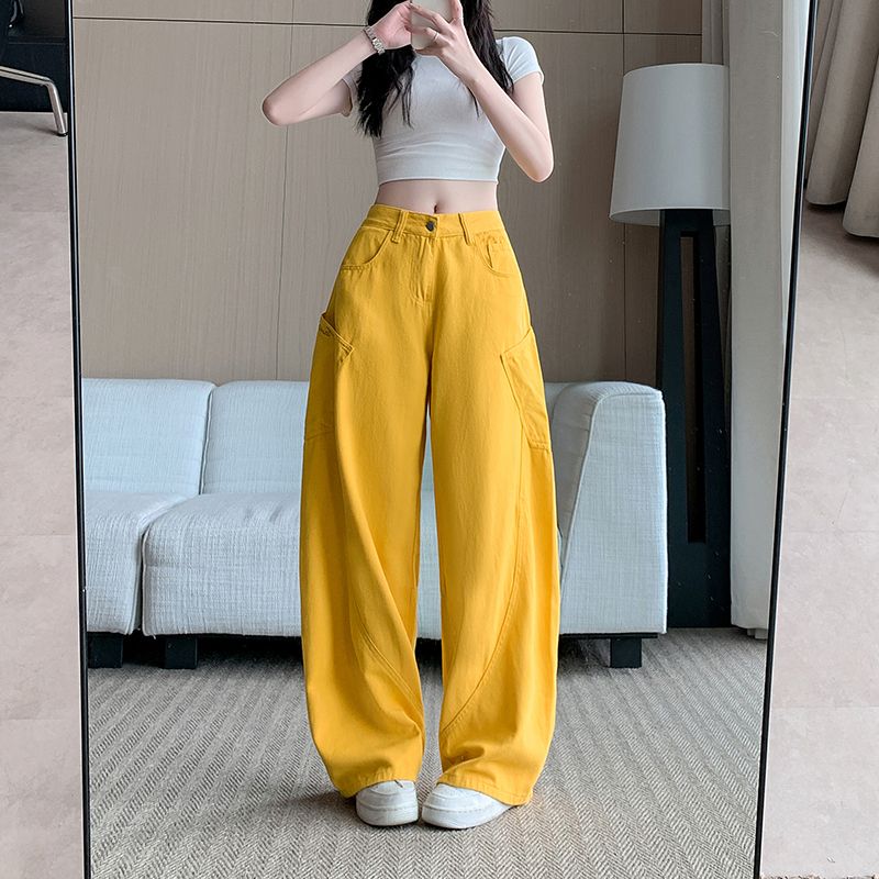 Loose American style jeans summer long pants for women