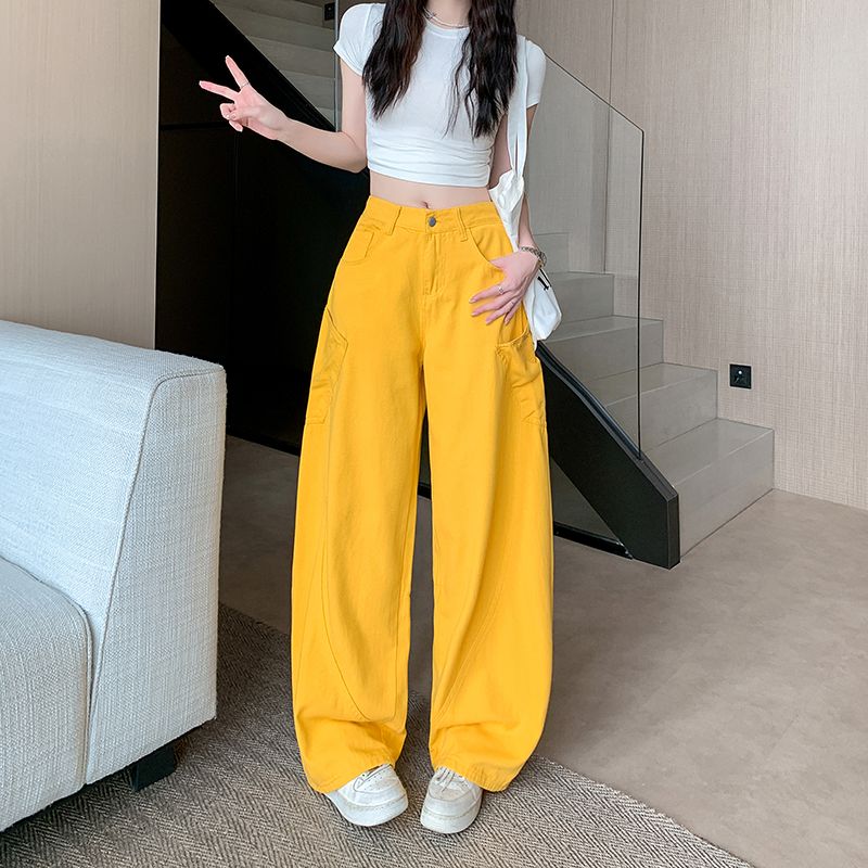Loose American style jeans summer long pants for women