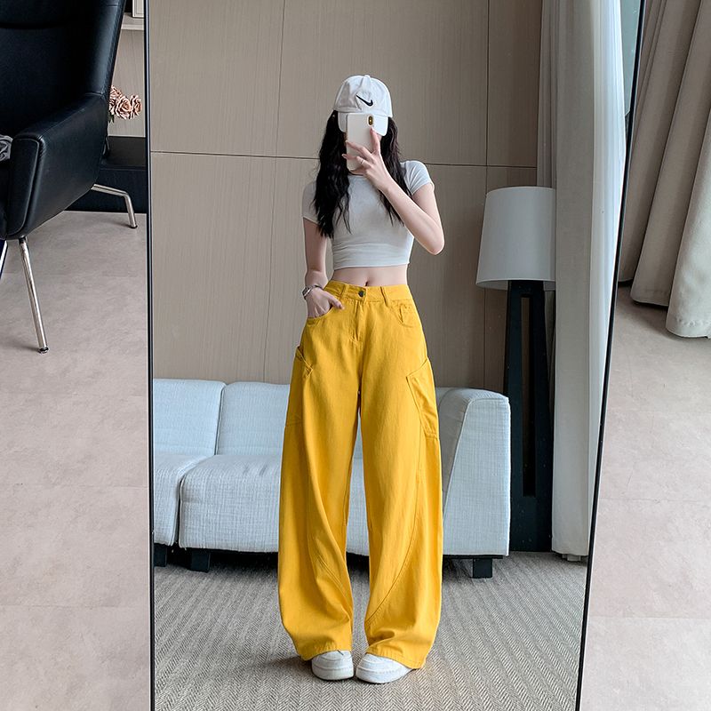 Loose American style jeans summer long pants for women
