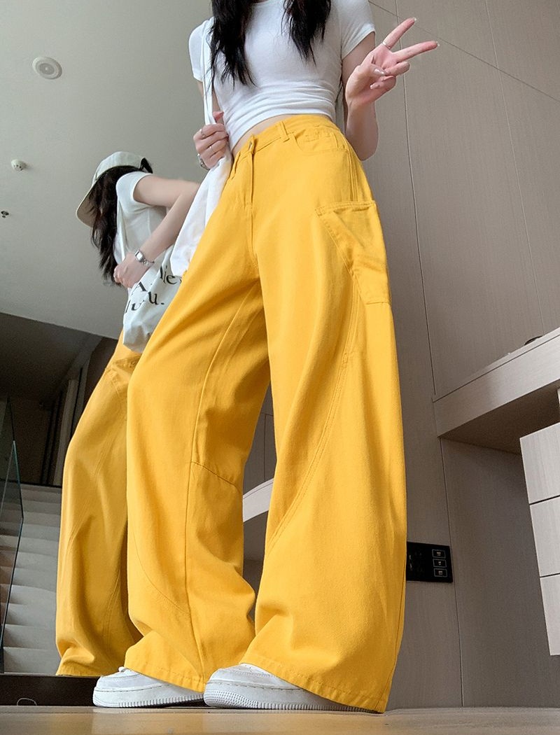 Loose American style jeans summer long pants for women