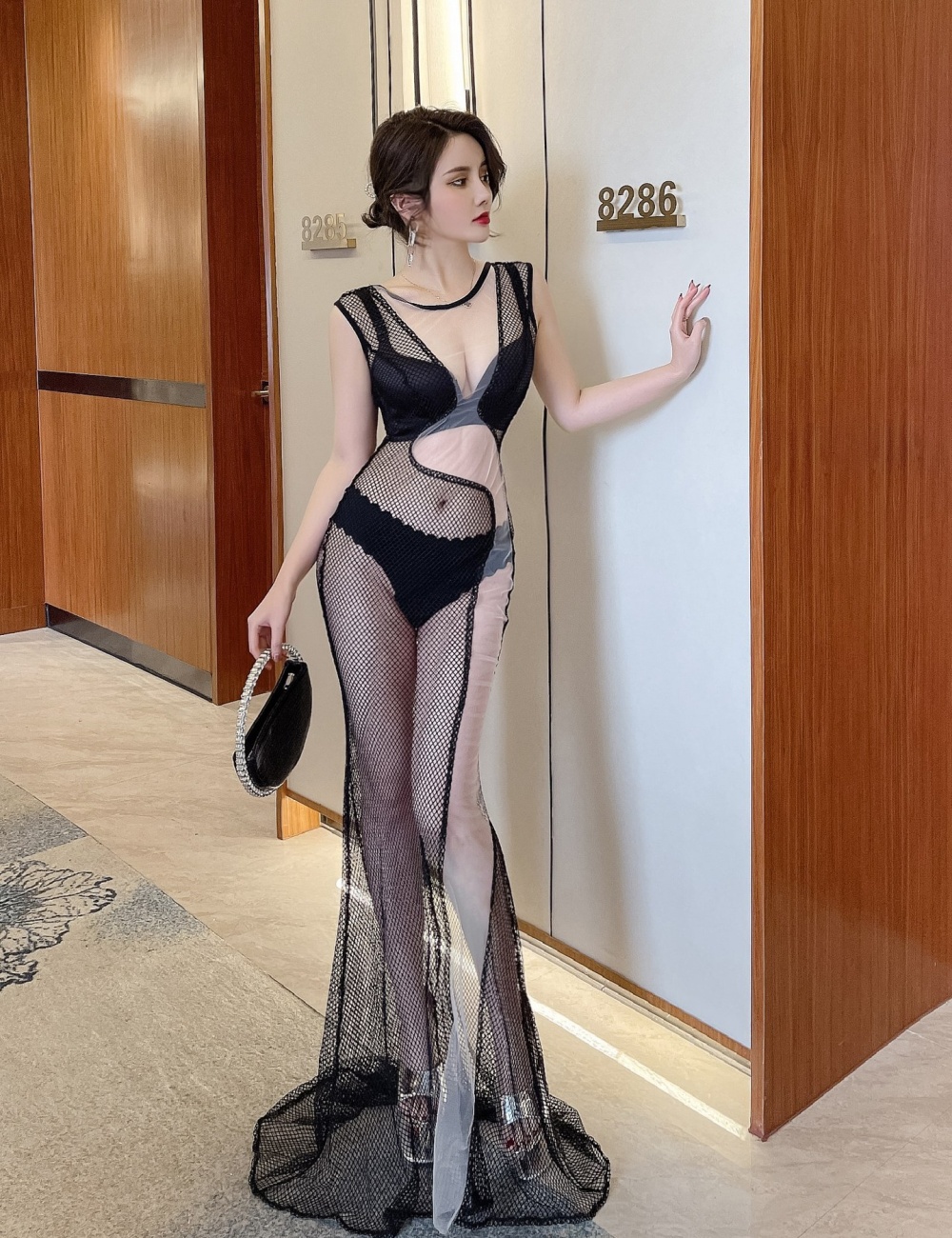 Catwalk night show evening dress mermaid long skirt