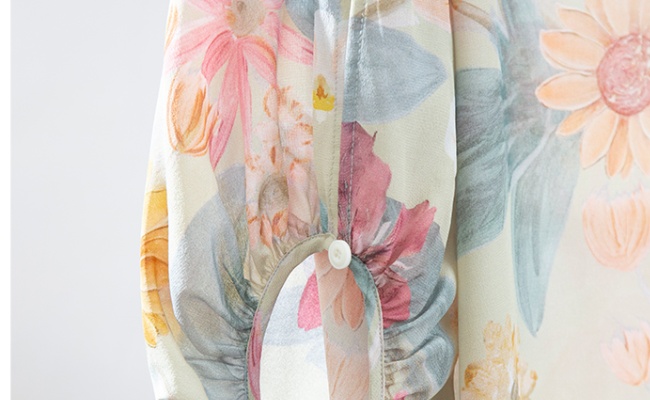 Colors real silk round neck hem dress