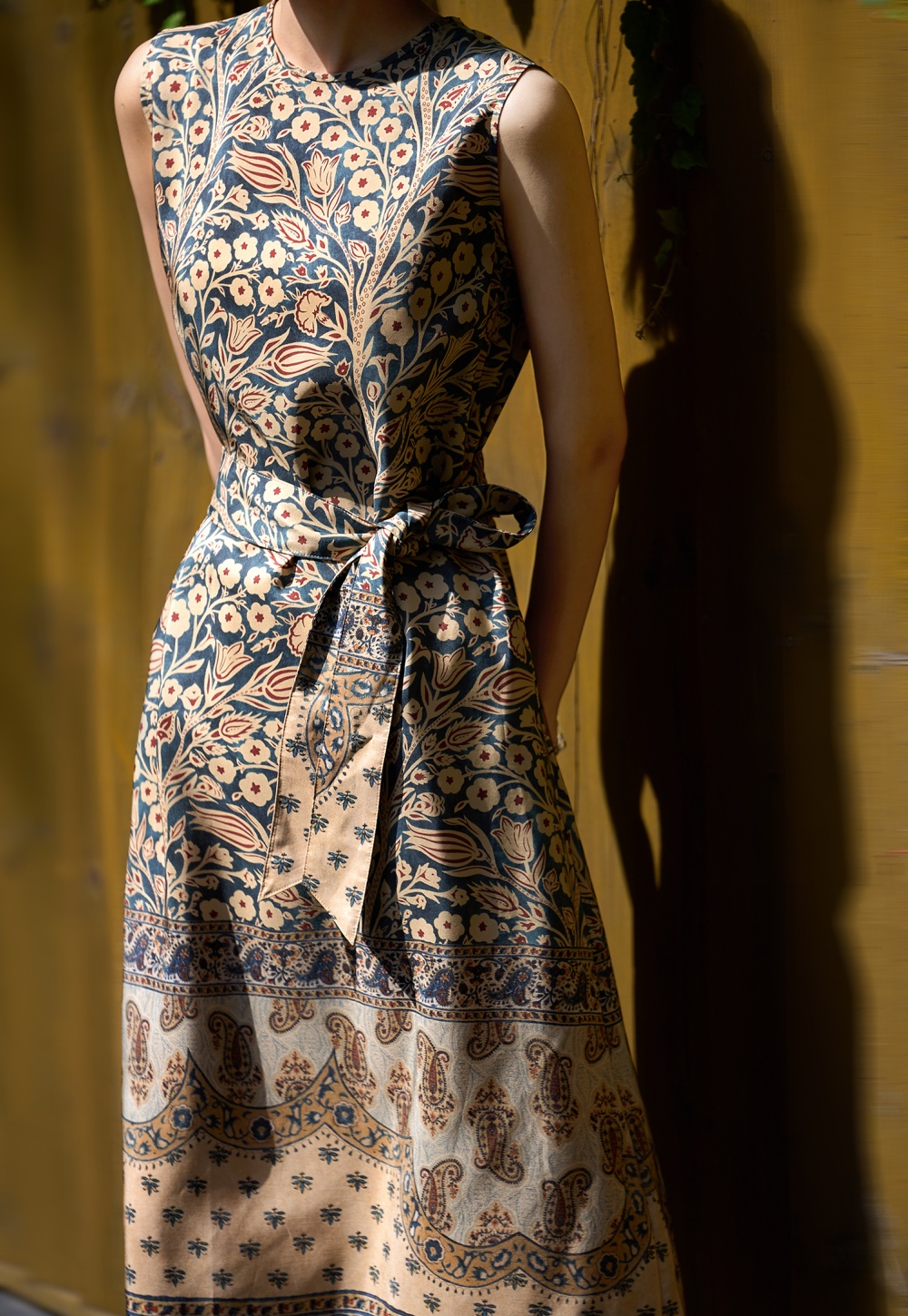 Silk European style real silk classical printing dress
