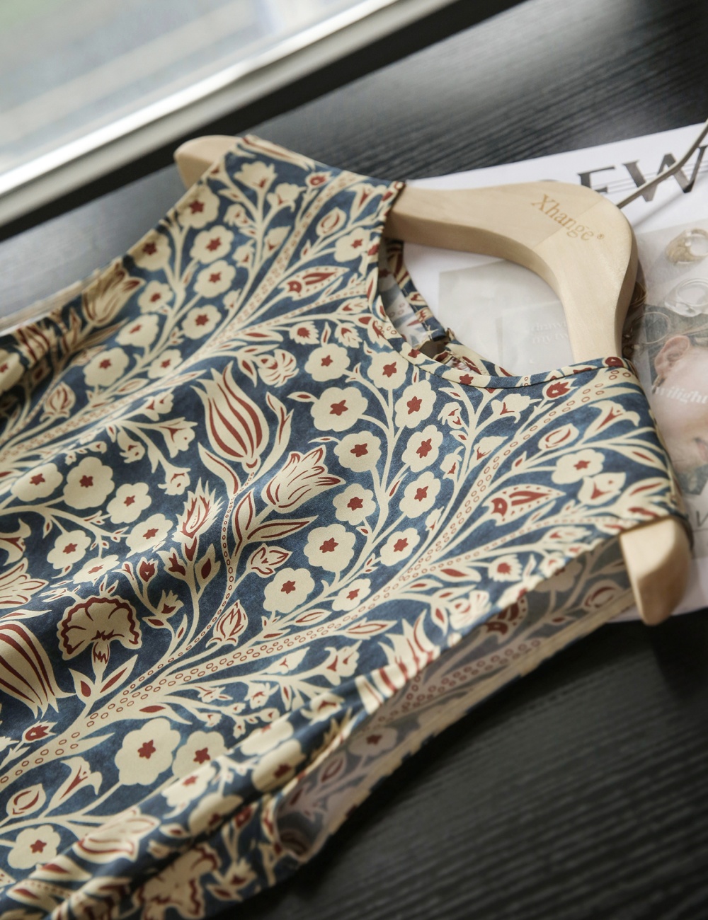 Silk European style real silk classical printing dress
