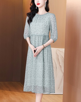 Real silk Cover belly slim summer silk temperament dress