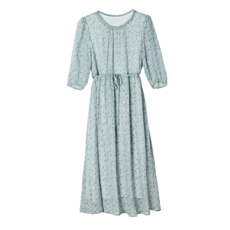 Real silk Cover belly slim summer silk temperament dress