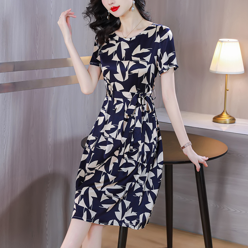 Temperament summer long dress slim printing dress for women