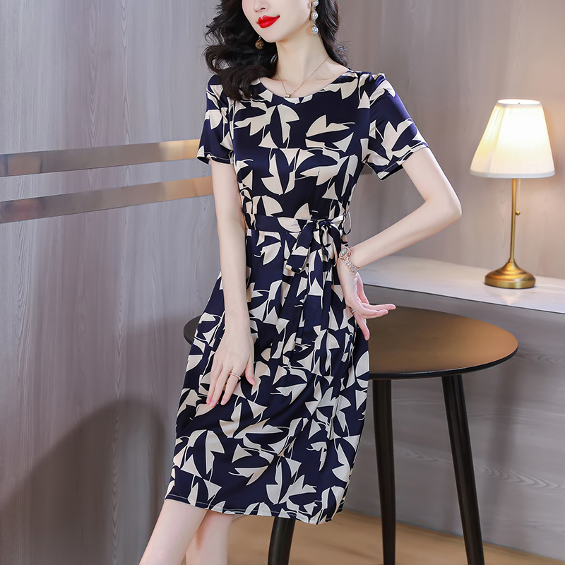 Temperament summer long dress slim printing dress for women