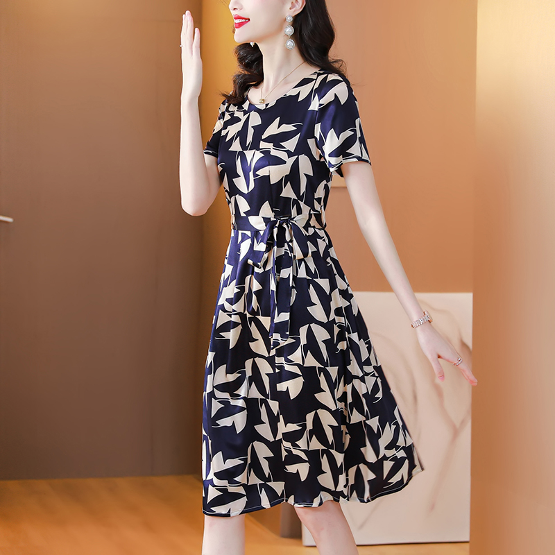 Temperament summer long dress slim printing dress for women