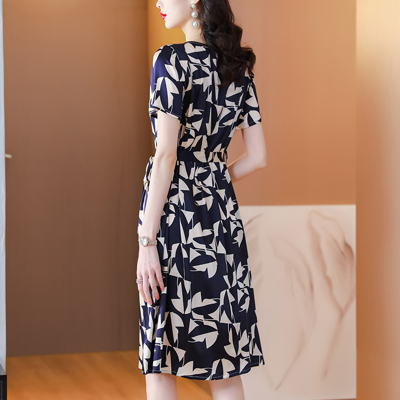 Temperament summer long dress slim printing dress for women