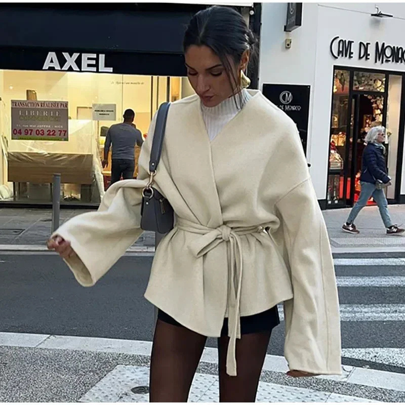 Long sleeve all-match France style European style coat