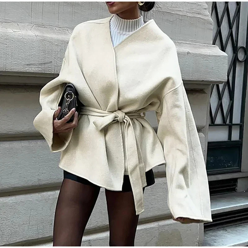 Long sleeve all-match France style European style coat