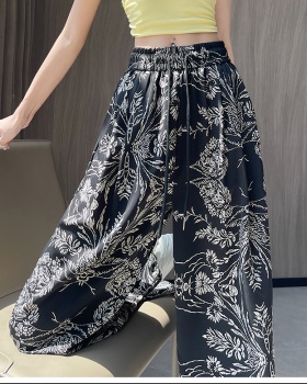 All-match drape pants printing Casual wide leg pants