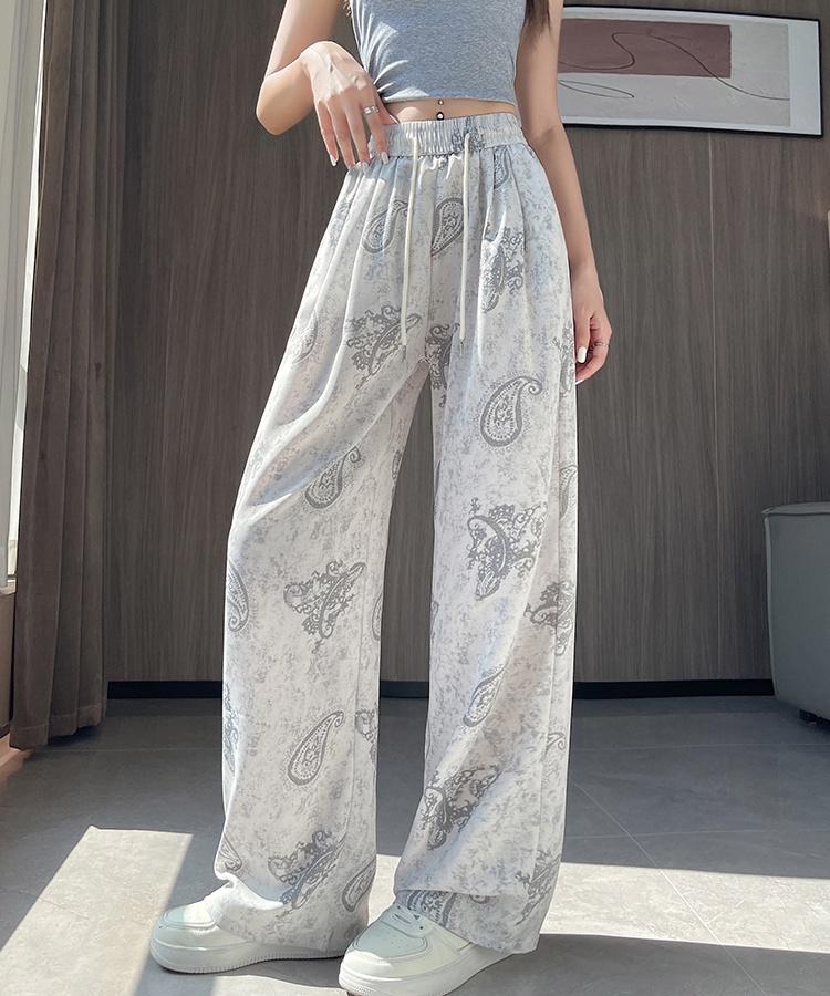 All-match drape pants printing Casual wide leg pants