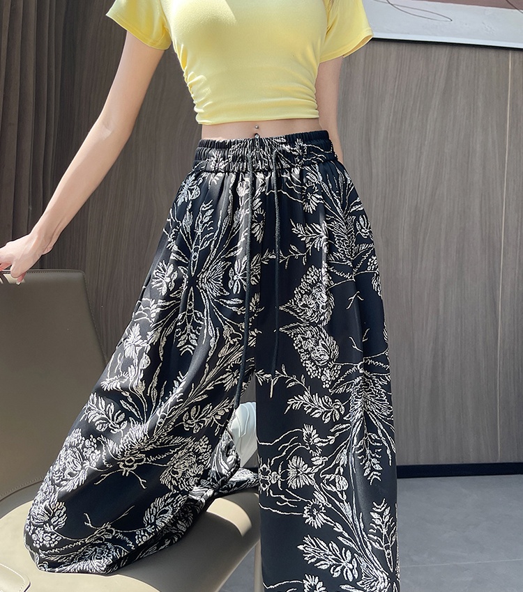 All-match drape pants printing Casual wide leg pants