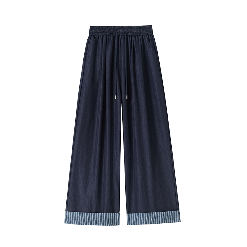 Summer stripe casual pants thin loose wide leg pants for women