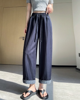 Nine tenths casual pants summer wide leg pants for women