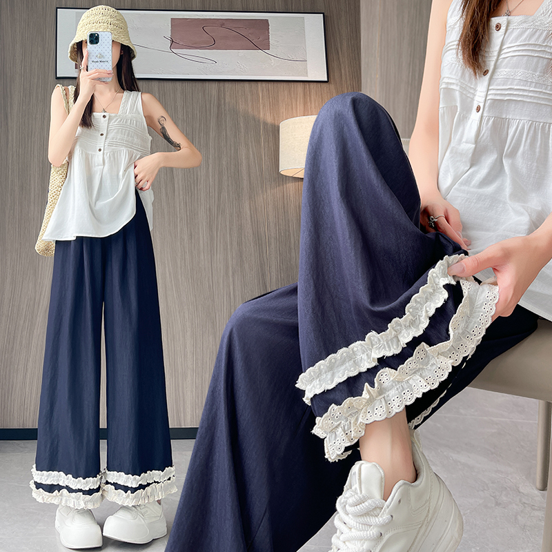 All-match casual pants thin wide leg pants for women