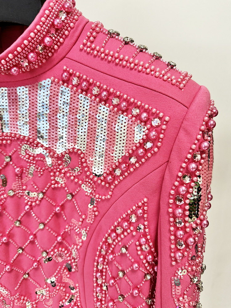 Elasticity autumn and winter sequins beading dress