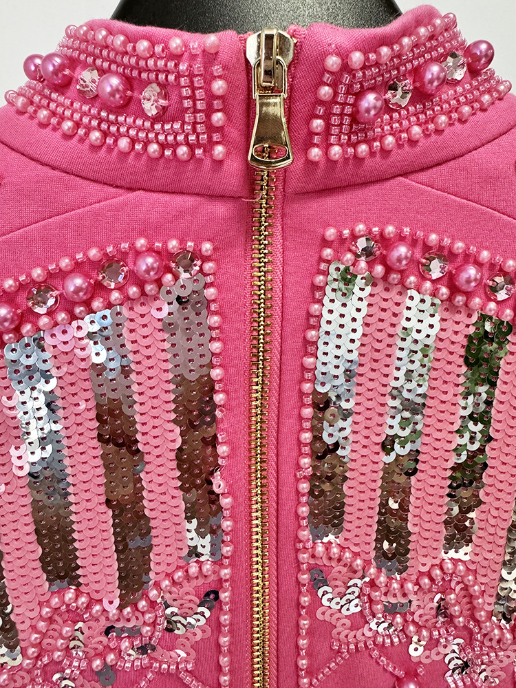 Elasticity autumn and winter sequins beading dress
