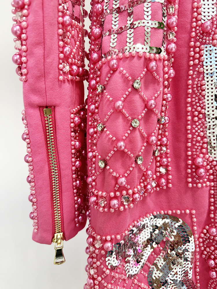Elasticity autumn and winter sequins beading dress