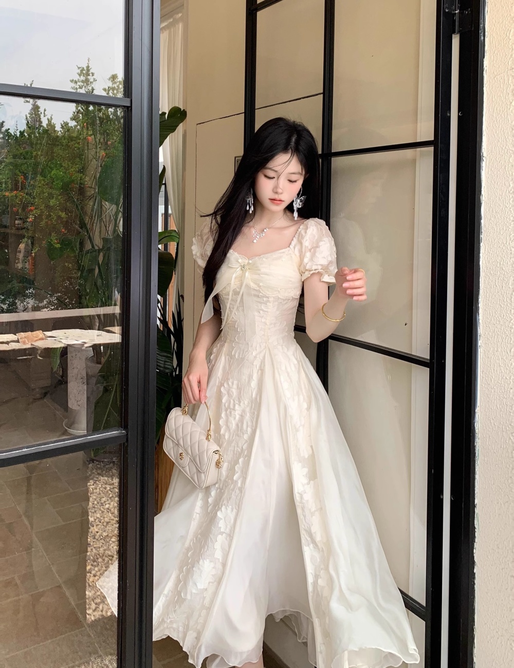 Retro France style thick and disorderly dress