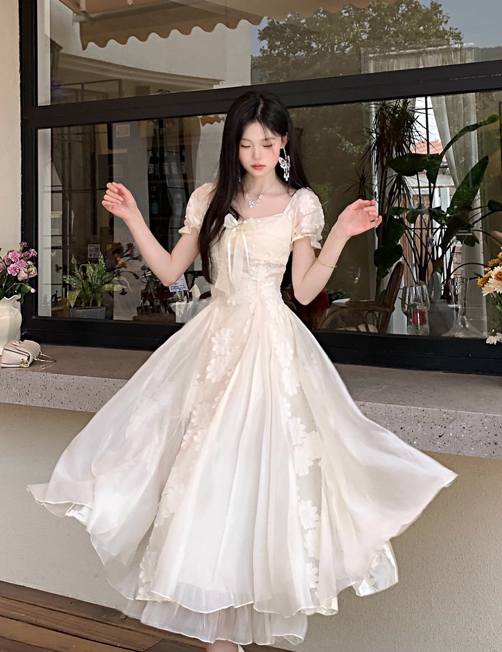 Retro France style thick and disorderly dress