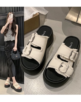 Summer heighten wears outside thick crust slippers for women