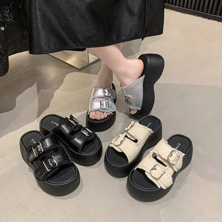 Summer heighten wears outside thick crust slippers for women