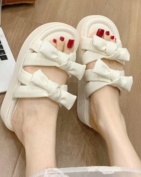 Wears outside France style thick crust slippers for women