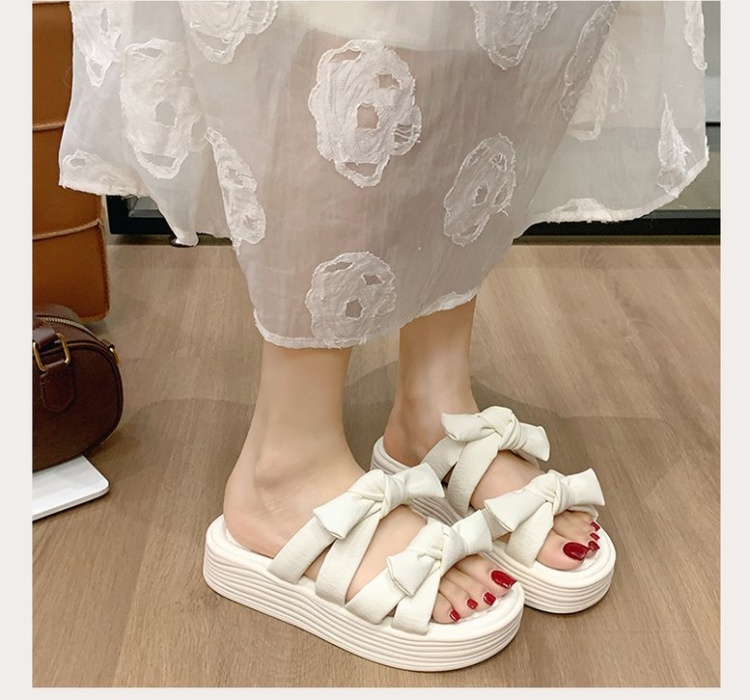 Wears outside France style thick crust slippers for women